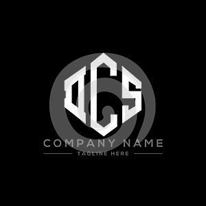 DCS letter logo design with polygon shape. DCS polygon and cube shape logo design. DCS hexagon vector logo template white and