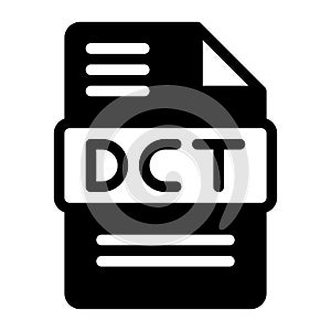 Dct Audio File Format Icon. Flat Style Design, File Type icons symbol. Vector Illustration