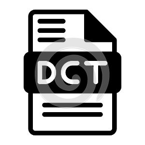 Dct file icon. Audio format symbol Solid icons, Vector illustration. can be used for website interfaces, mobile applications and