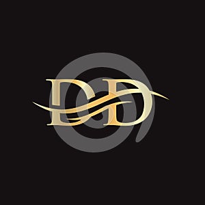 DD logo design. Initial DD letter logo design