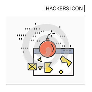 DDOS attack color icon