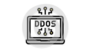 ddos attack color icon animation