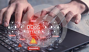 DDoS Attack concept. Cyber crime. Technology. Internet