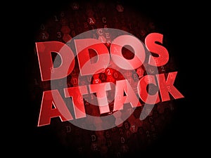 DDoS Attack on Dark Digital Background.