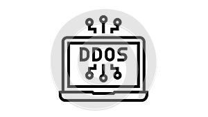 ddos attack line icon animation