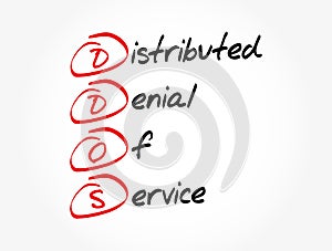 DDoS - Distributed Denial of Service acronym, technology concept background photo