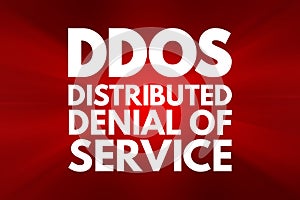 DDoS - Distributed Denial of Service acronym, technology concept background photo