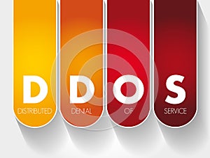 DDoS - Distributed Denial of Service acronym, technology concept background photo