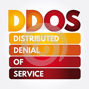 DDoS - Distributed Denial of Service acronym, technology concept background photo