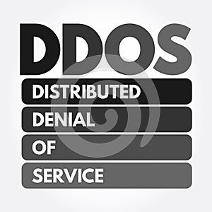 DDoS - Distributed Denial of Service acronym, technology concept background photo