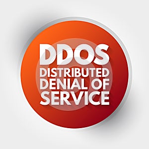DDoS - Distributed Denial of Service acronym, technology concept background photo