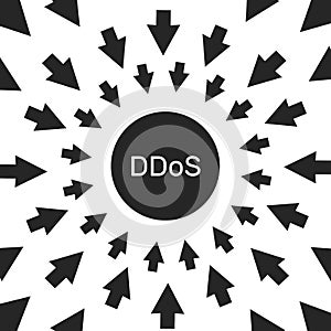 DDoS hacker attack. computer security and network threat