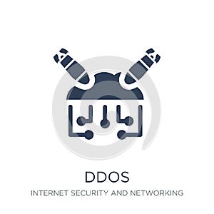 Ddos icon. Trendy flat vector Ddos icon on white background from