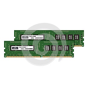 DDR4 Computer RAM memory vector flat design