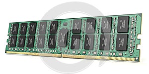 DDR ram computer memory module isolated on white