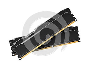 DDR RAM memory module on white