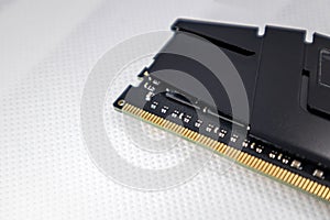 DDR4 DRAM memory module on white close-up