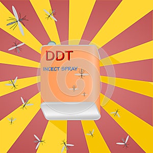 DDT bottle insect  illustration
