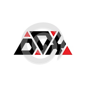 DDX triangle letter logo design with triangle shape. DDX triangle logo design monogram. DDX triangle vector logo template with red
