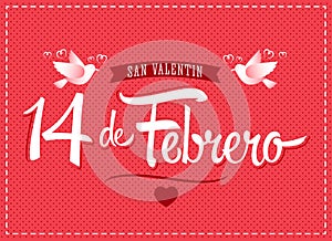 14 de febrero dia de San Valentin, Spanish translation: February 14 Valentines day photo