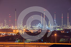 De-focus of oil refinery power station at Lamchabang, Thailand.