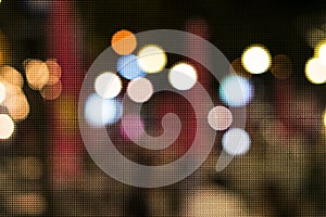 de focused bokeh light, abstract points pattern texture background at night