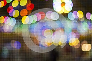 de focused bokeh light, abstract points pattern texture background at night