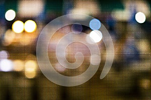 de focused bokeh light, abstract points pattern texture background at night