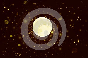 De focused circle background with moon