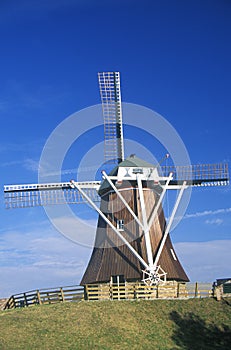 De Immigrant Windmill on Mississippi River in Fulton, IL photo