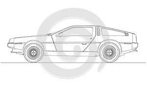 De Lorean DMC-12 silhouette outlined