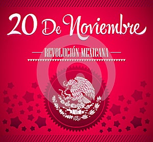 20 de Noviembre, Revolucion Mexicana - Mexican Revolution spanish text card photo