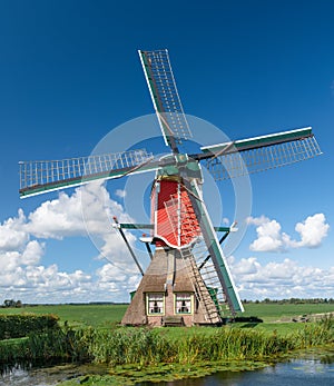 Red post mill, Rode Molen, Oud Ade, the Netherlands photo