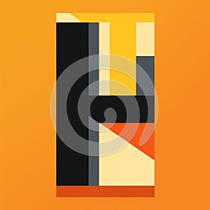 De Stijl Letter H Clipart On Orange Background photo