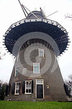De Valk, 18th-century tower mill and museum, lower residential level, Leiden, Netherlands