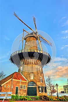 De Valk, a tower mill in Leiden, the Netherlands