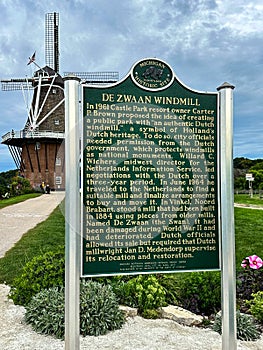 De Zwaan Windmill at Windmill Island Gardens in Holland, Michigan