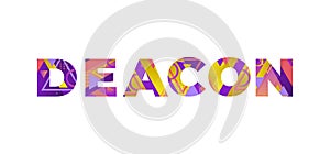 Deacon Concept Retro Colorful Word Art Illustration