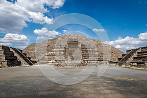 Dead Avenue and Moon Pyramid at Teotihuacan Ruins - Mexico City, City