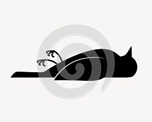 Dead bird silhouette icon. Clipart image