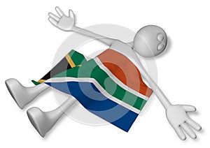 Dead cartoon guy and flag of south africa