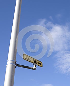 Dead End Sign Urban Street Lamp Post
