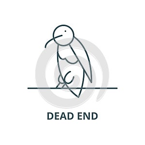 Dead end line icon, vector. Dead end outline sign, concept symbol, flat illustration