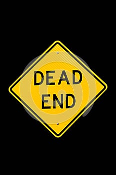 Dead end street sign isolated