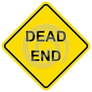 Dead end, traffic sign, yellow color, eps.