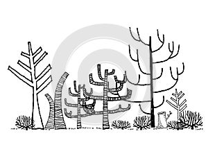 Dead Forest drawing Vector