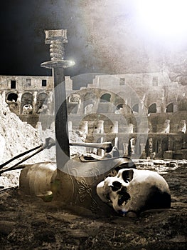 Dead gladiator photo