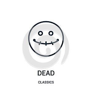 dead icon vector from classics collection. Thin line dead outline icon vector illustration. Linear symbol