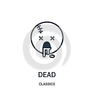 dead icon vector from classics collection. Thin line dead outline icon vector illustration. Linear symbol