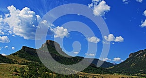 Dead Indian Pass - Clouds floating by - between Cody and Yellowstone National Park in Wyoming